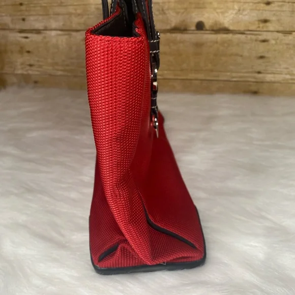 The Sak Red Black Fabric Tote Shoulder Bag Purse - Picture 6 of 14